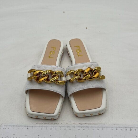 FSJ Women Sexy Square Open Toe Comfortable Flat Thick Sole Cushion Sandals - Picture 4 of 8